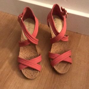 SoleSociety Pink Wedge Sandals